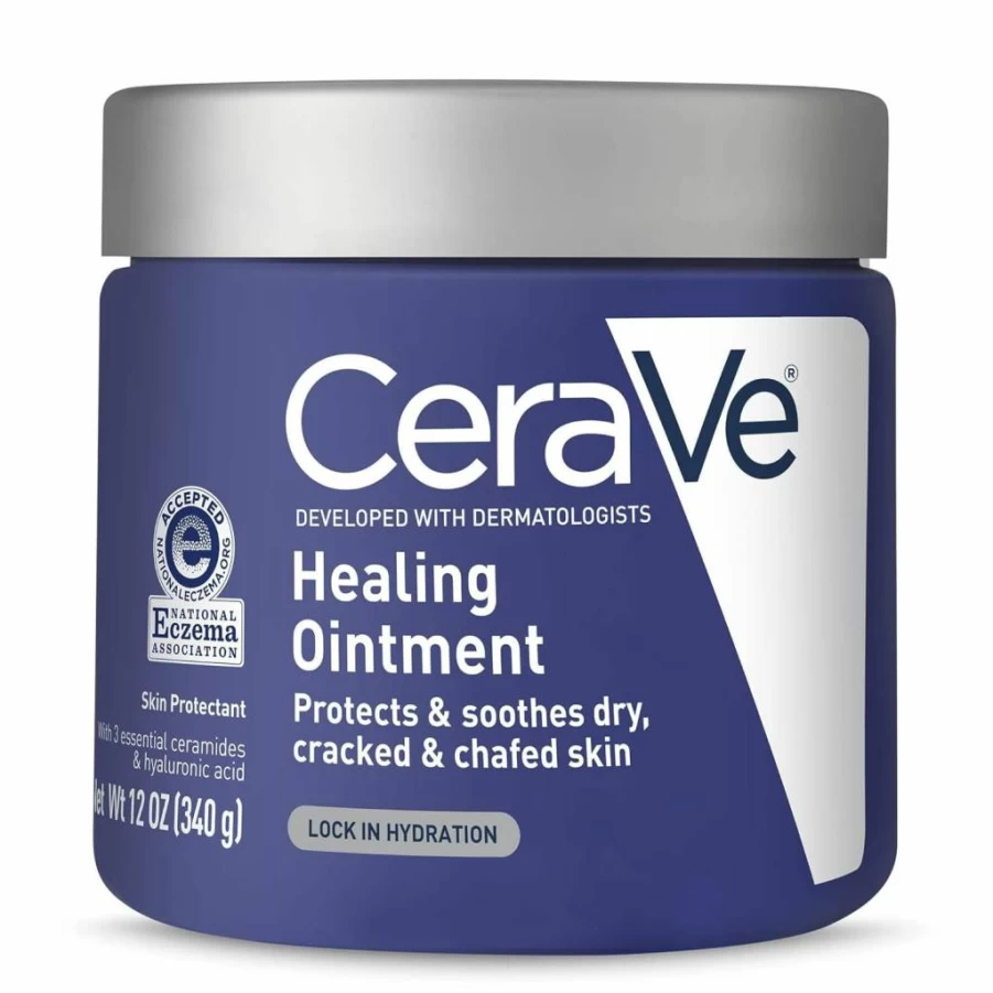 CeraVe Healing Ointment for Dry Skin Repair – Fragrance & Lanolin Free Moisturizer with Hyaluronic Acid & Ceramides – Hydrating Skin Protectant for Face & Body – 12 Oz