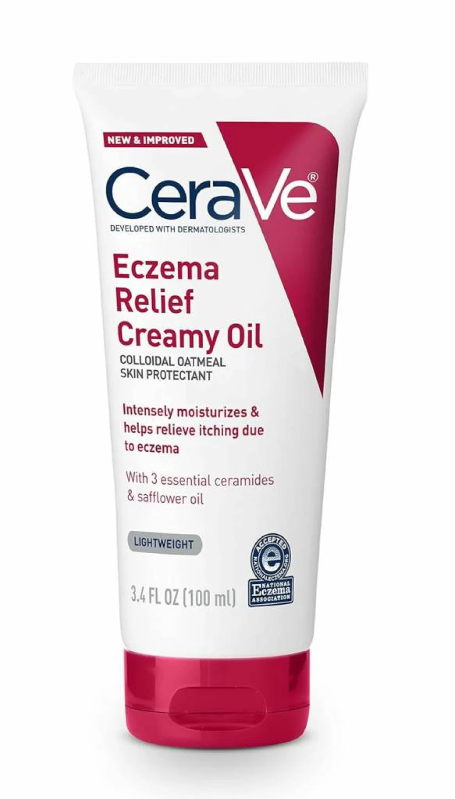 CeraVe Eczema Relief Creamy Oil with Colloidal Oatmeal & Safflower Oil for Dry, Itchy Skin – Steroid Free, Paraben Free, 8 oz