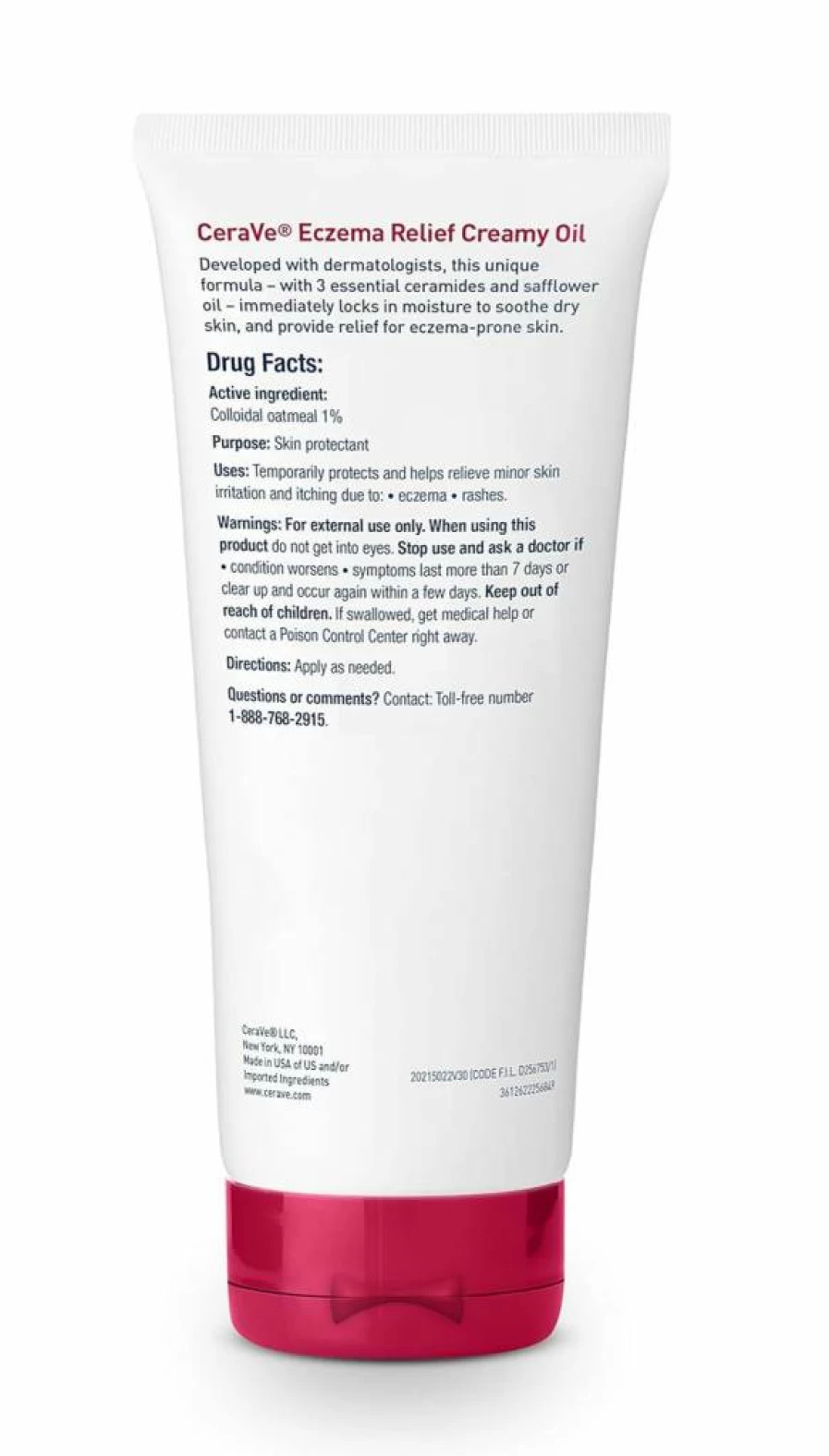 CeraVe Eczema Relief Creamy Oil with Colloidal Oatmeal & Safflower Oil for Dry, Itchy Skin – Steroid Free, Paraben Free, 8 oz