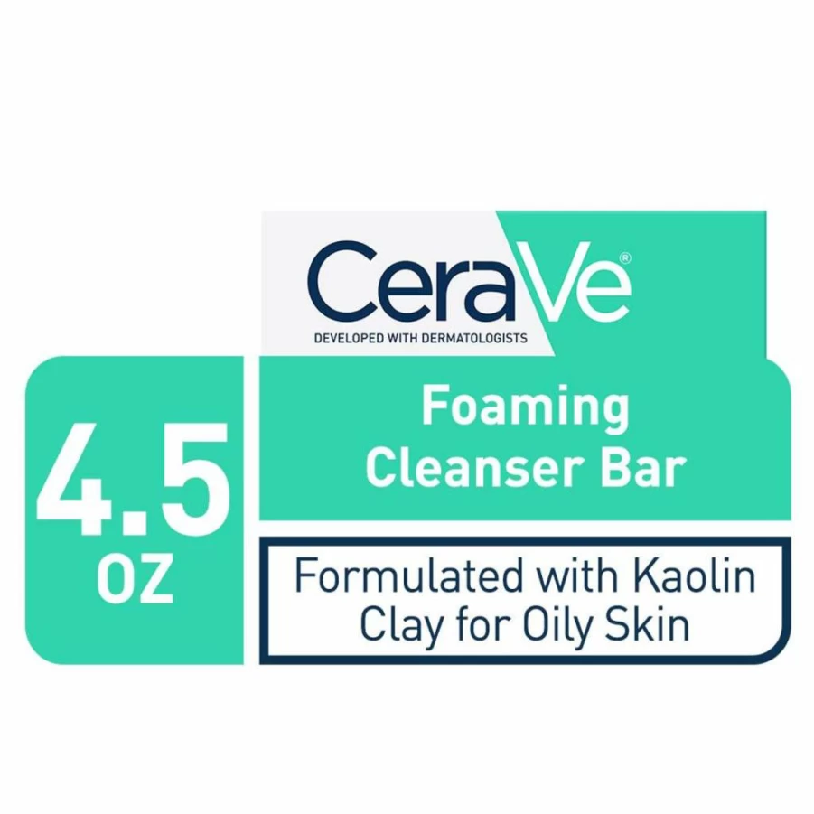 CeraVe Foaming Cleansing Bar for Face and Body - Soap-Free, Fragrance-Free, for Oily Skin - 4.5 oz