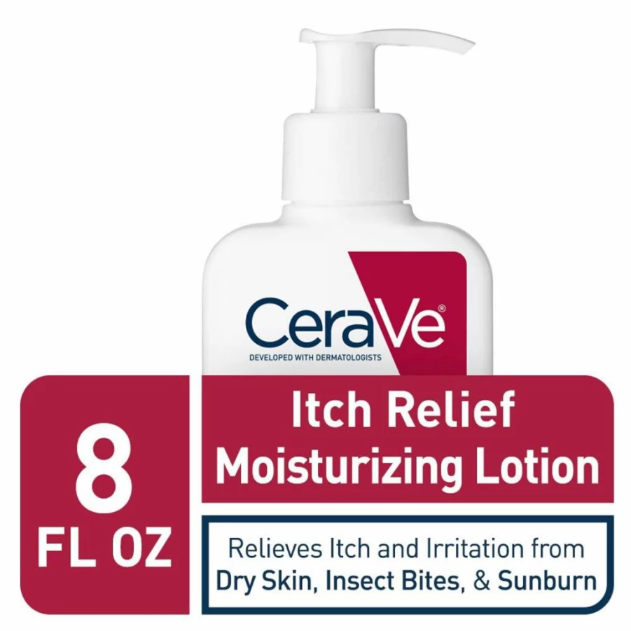 CeraVe Anti-Itch Moisturizing Lotion with Pramoxine Hydrochloride for Dry, Irritated Skin – Soothes Sunburn, Bug Bites & Minor Skin Irritations – 16 oz Hydrating Body Lotion