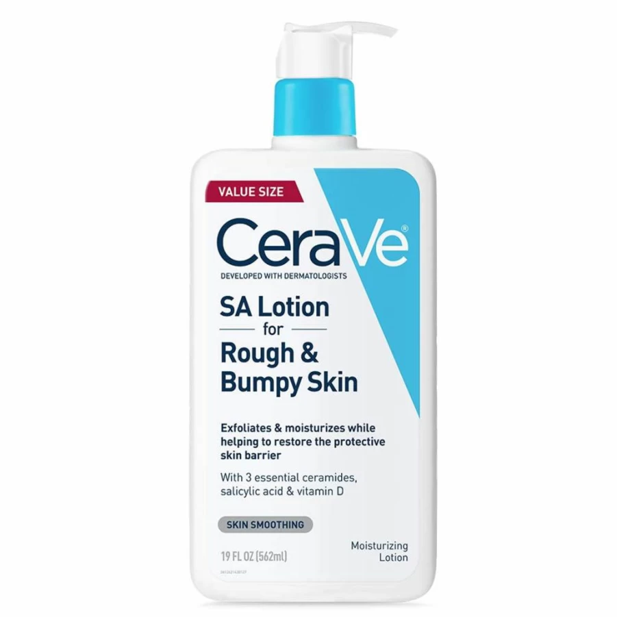 CeraVe SA Lotion for Rough & Bumpy Skin with Salicylic Acid, Hyaluronic Acid, Lactic Acid & Vitamin D | Fragrance Free, Allergy Tested | 8 oz Moisturizing Body Lotion