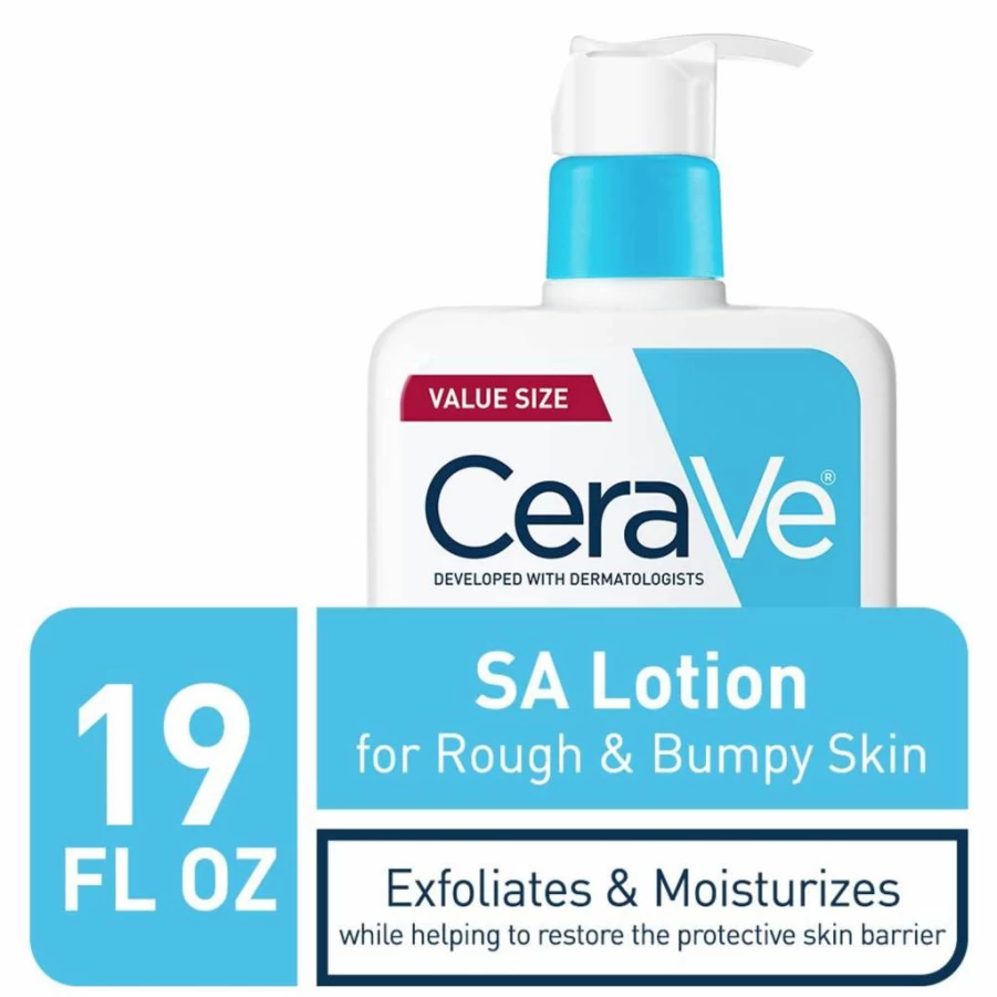 CeraVe SA Lotion for Rough & Bumpy Skin with Salicylic Acid, Hyaluronic Acid, Lactic Acid & Vitamin D | Fragrance Free, Allergy Tested | 8 oz Moisturizing Body Lotion