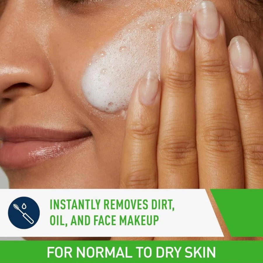 CeraVe Hydrating Foaming Facial Cleanser for Dry Skin with Hyaluronic Acid, Fragrance-Free & Non-Comedogenic Makeup Remover, 19 Fl Oz