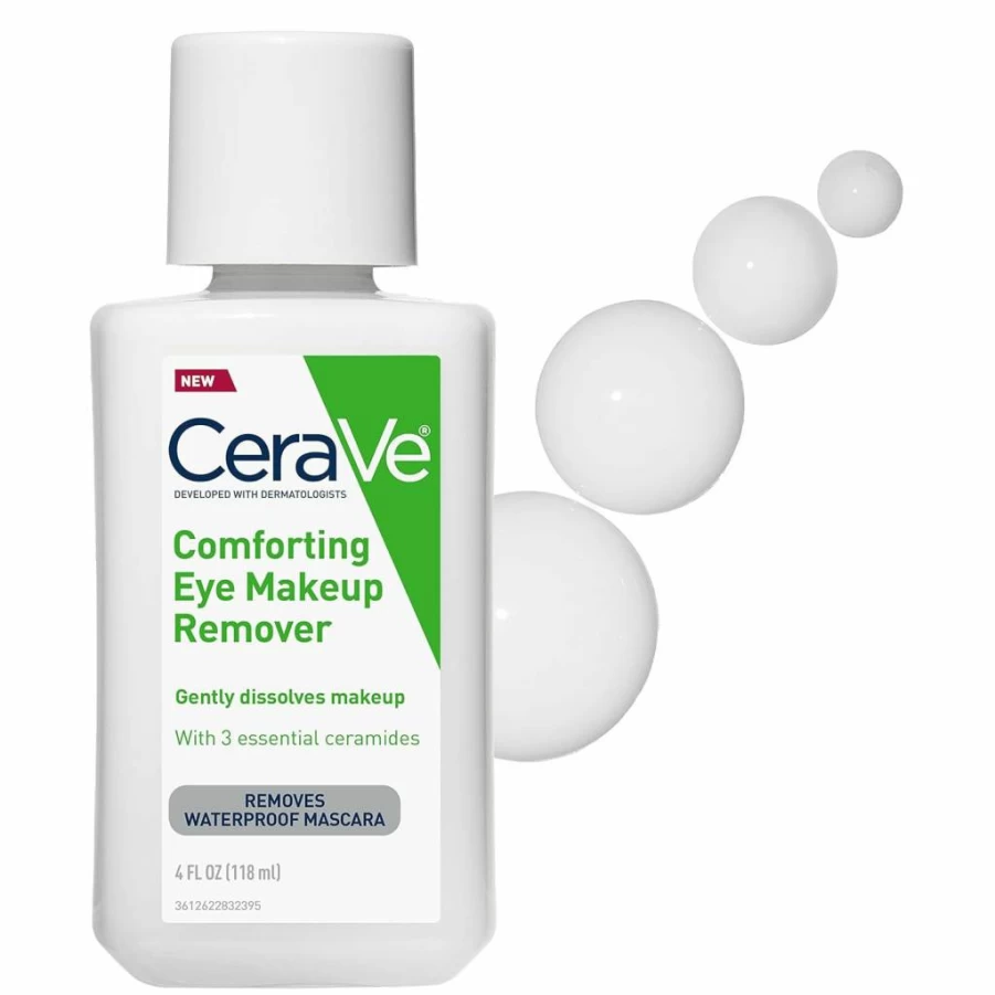 CeraVe Waterproof Eye Makeup Remover with Hyaluronic Acid & Ceramides | Fragrance-Free, Non-Greasy, Non-Comedogenic | 4 oz | Ophthalmologist Tested