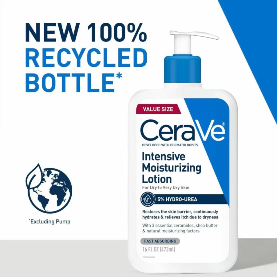 CeraVe Moisturizing Lotion with Hyaluronic Acid & Shea Butter for Dry Skin – Hydrating, Non-Greasy Body Cream for Rough, Tight, and Itchy Skin – 8 oz