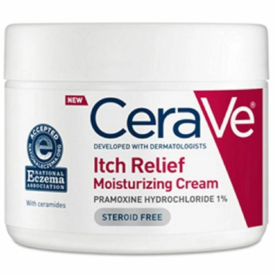 CeraVe Anti Itch Cream with Pramoxine Hydrochloride for Itch Relief, Sunburn, Bug Bites & Minor Skin Irritations, Fragrance Free Moisturizing Cream, 16 oz