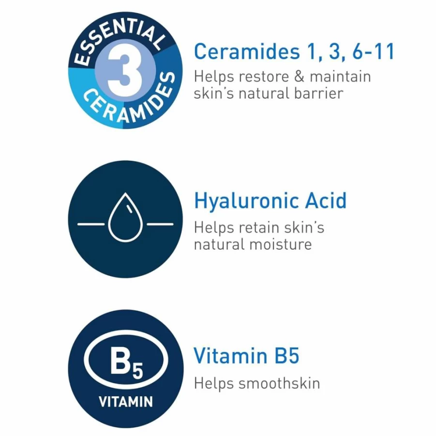 CeraVe Hyaluronic Acid Serum with Vitamin B5 & Ceramides for Dry Skin – Fragrance Free Hydrating Facial Serum, 1 oz