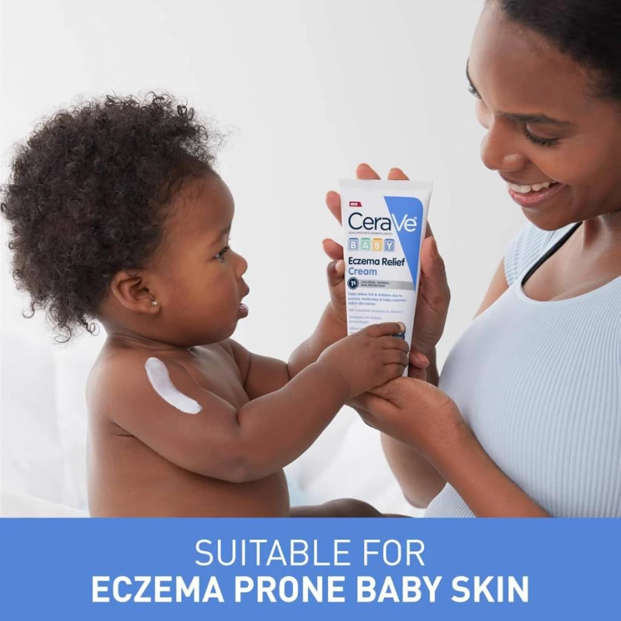 CeraVe Baby Eczema Cream with 1% Colloidal Oatmeal & Ceramides, Fragrance-Free Moisturizer to Soothe Itchy Skin – Pediatric Dermatologist Recommended, 5 Oz