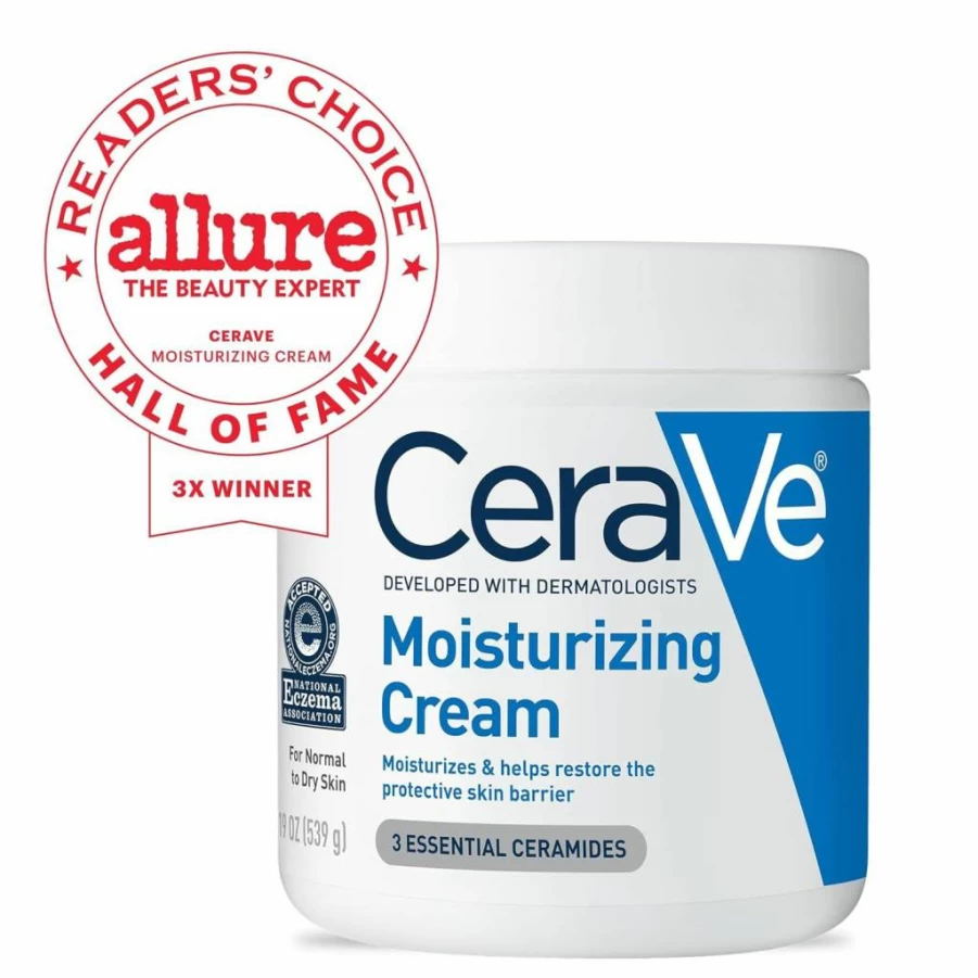 CeraVe Moisturizing Cream for Dry Skin | 19 oz | Fragrance-Free, Non-Comedogenic Face & Body Lotion with Hyaluronic Acid & Ceramides | Oil-Free Daily Moisturizer