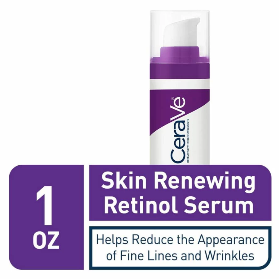 CeraVe Retinol Serum for Face with Encapsulated Retinol, Hyaluronic Acid, Niacinamide & Ceramides – Anti-Aging, Wrinkle Smoothing, Fragrance-Free Brightening Serum – 1 oz