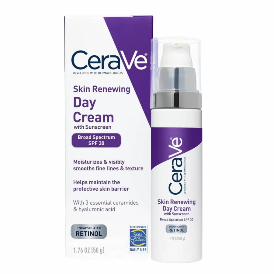 CeraVe Retinol Anti-Aging Face Cream SPF 30 with Hyaluronic Acid & Ceramides for Wrinkles, 1.76 oz