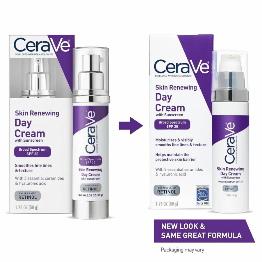 CeraVe Retinol Anti-Aging Face Cream SPF 30 with Hyaluronic Acid & Ceramides for Wrinkles, 1.76 oz