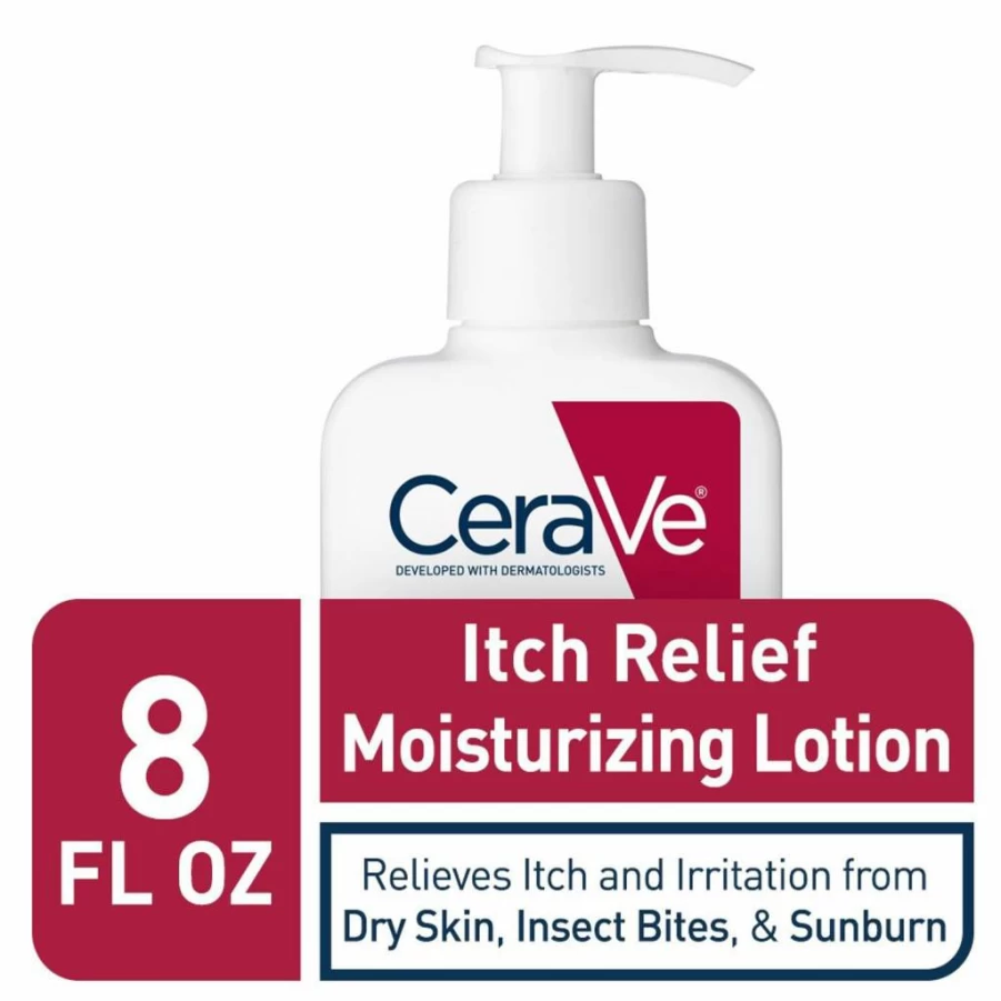 CeraVe Anti-Itch Moisturizing Lotion with Pramoxine Hydrochloride for Itch Relief, Sunburn, Bug Bites & Minor Skin Irritations, 8 oz
