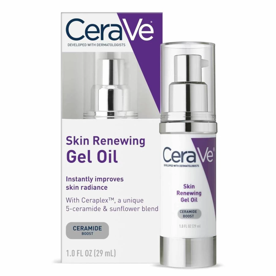 CeraVe Hydrating Gel Oil Face Serum with Ceramides & Hyaluronic Acid, Non-Greasy Moisturizer for Dry Skin, Fragrance-Free & Non-Comedogenic, 1 oz Skin Renewing Treatment