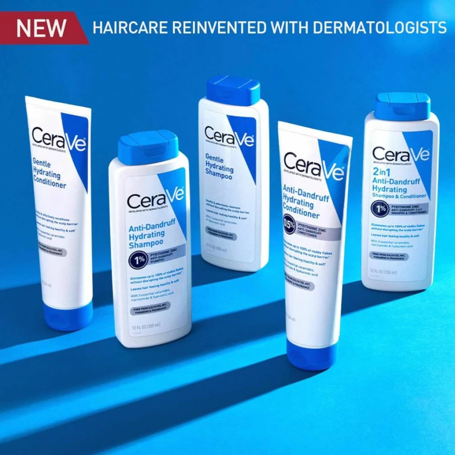 CeraVe Anti-Dandruff Conditioner with 0.5% Pyrithione Zinc, Ceramides & Hyaluronic Acid – Sulfate-Free Treatment for Flakes & Itchy Scalp