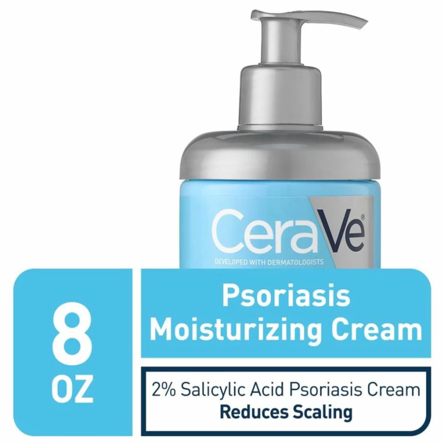 CeraVe Psoriasis Treatment Moisturizing Cream with Salicylic Acid & Urea for Dry, Itchy Skin Relief | Fragrance-Free, Allergy-Tested | 8 Oz