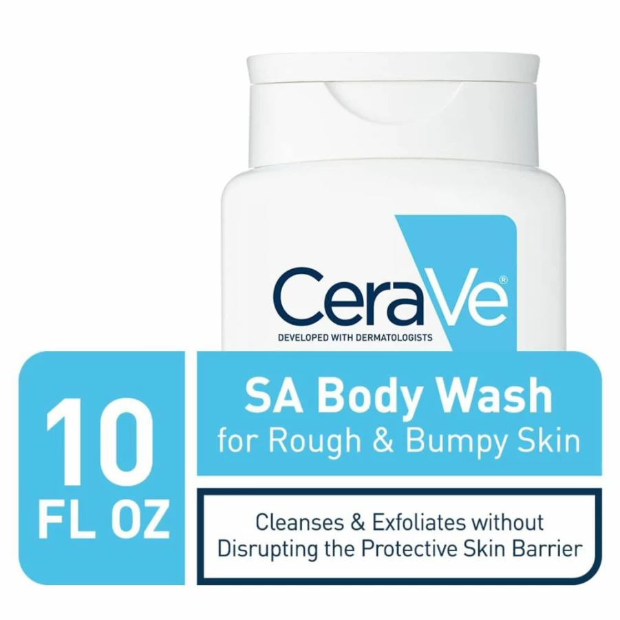 CeraVe Salicylic Acid Body Wash for Exfoliating Rough & Bumpy Skin – Fragrance-Free, Allergy Tested, 10 oz