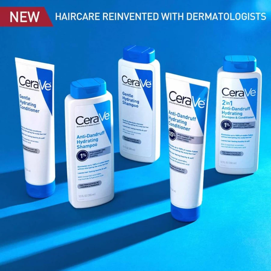 CeraVe Hydrating Shampoo & Conditioner with 1% Pyrithione Zinc for Dandruff Treatment – Sulfate Free, Color Safe, Itchy Scalp Relief & Moisturizing Hair Care